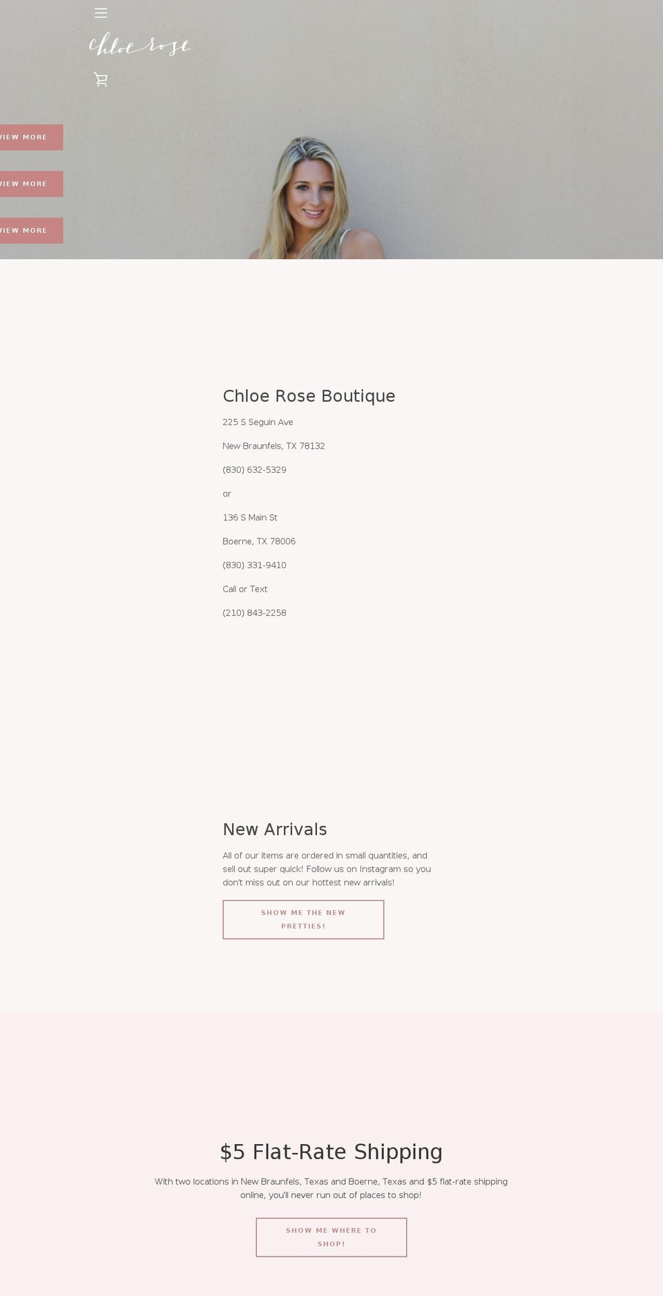 boutiquechloerose.com shopify website screenshot