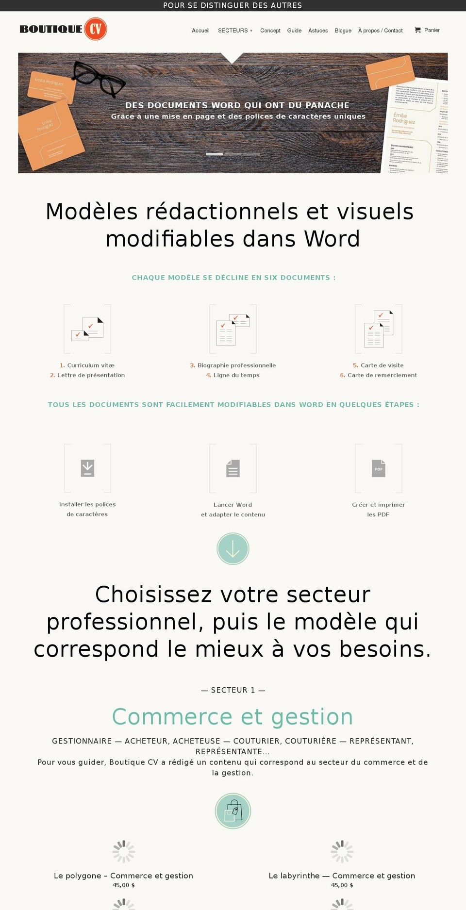 boutiquecv.com — Shopify storefront screenshot