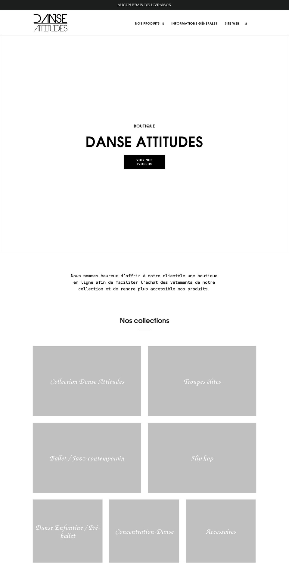 boutiquedanseattitudes.com shopify website screenshot