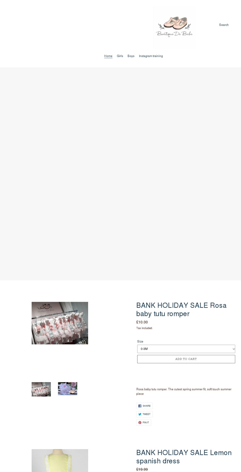 boutiquedebebeuk.com shopify website screenshot