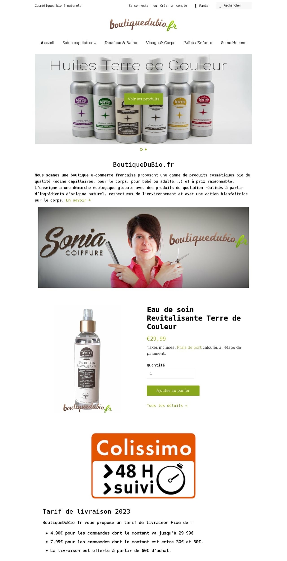 boutiquedubio.fr shopify website screenshot