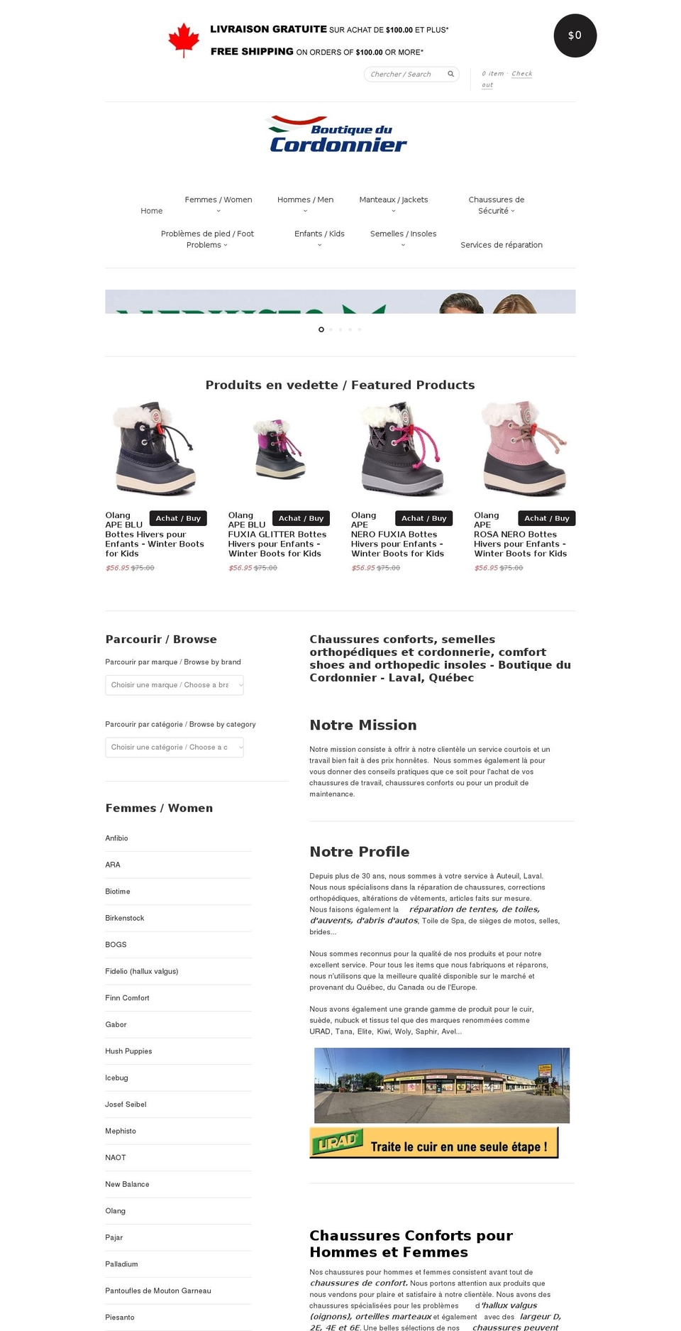 boutiqueducordonnier.com shopify website screenshot