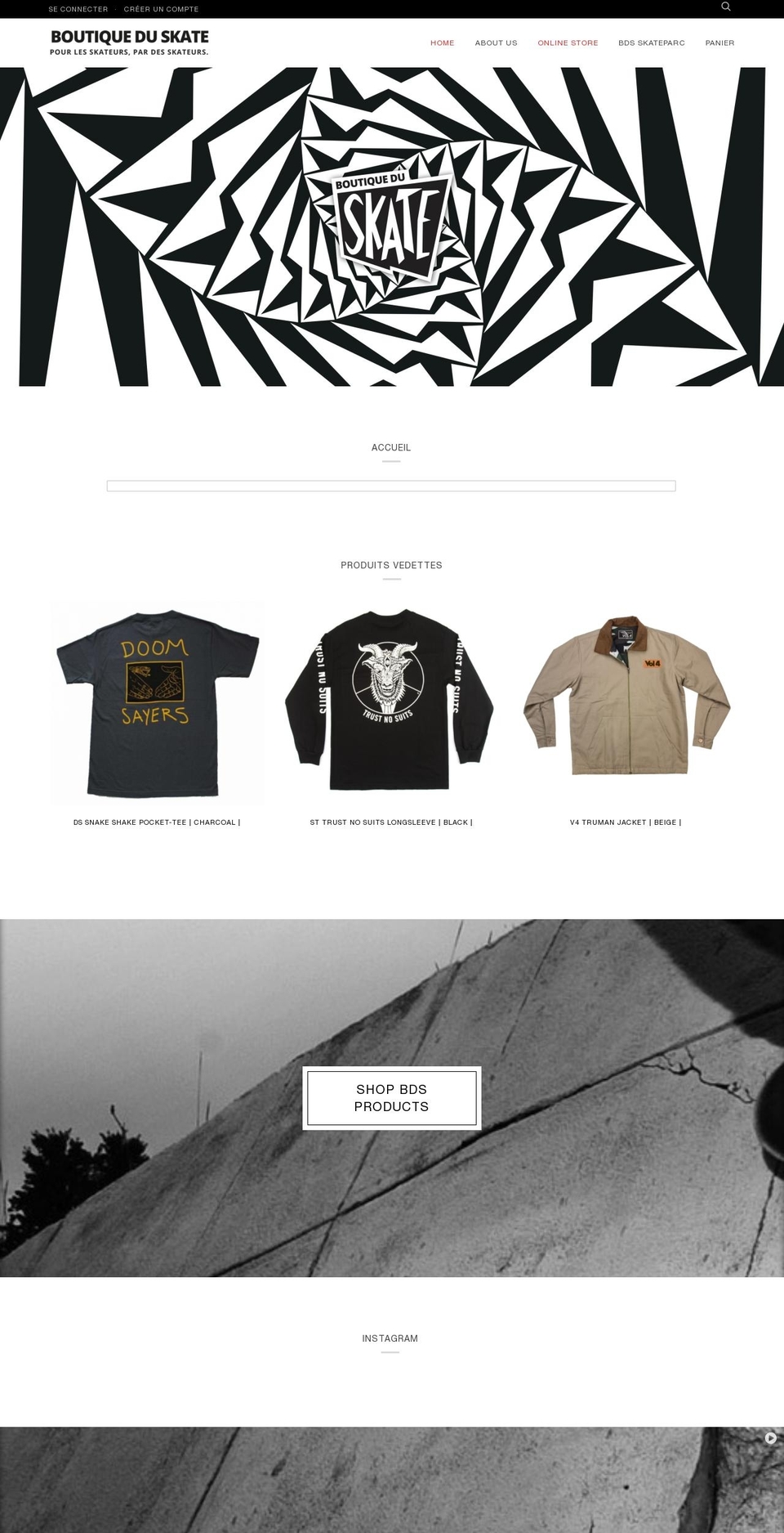 boutiqueduskate.net shopify website screenshot