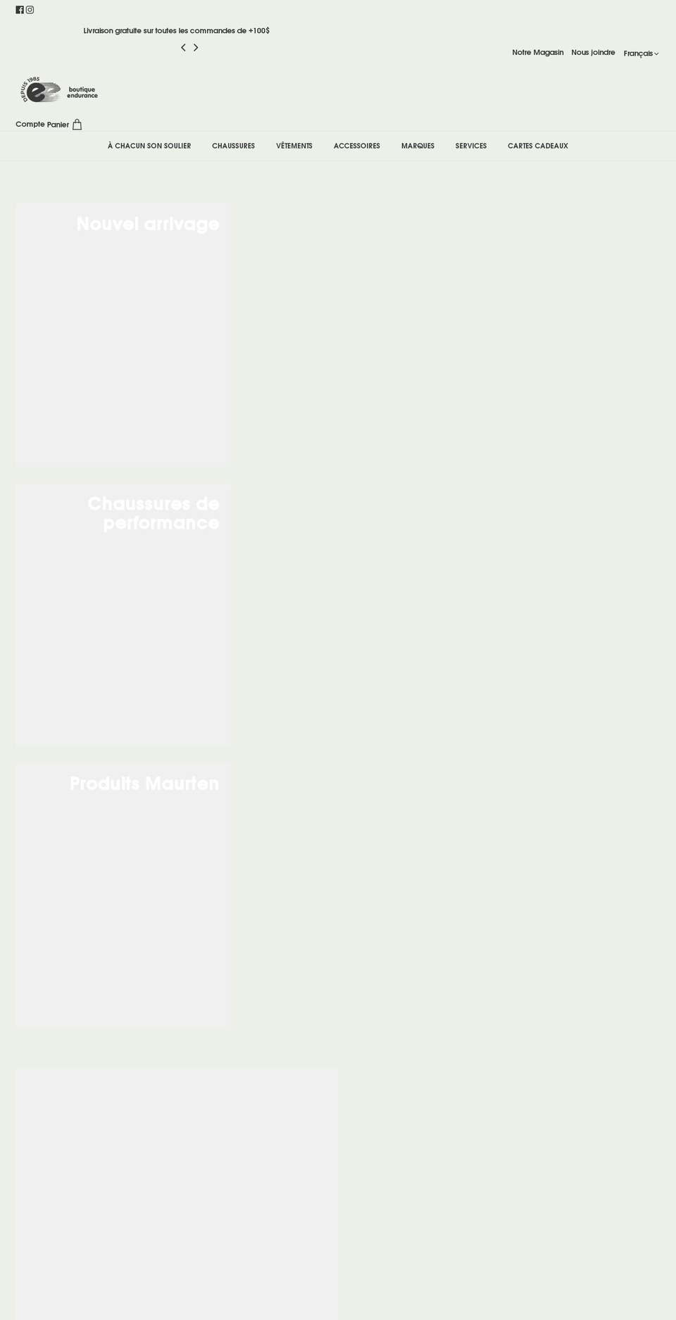 boutiqueendurance.com — Shopify storefront screenshot