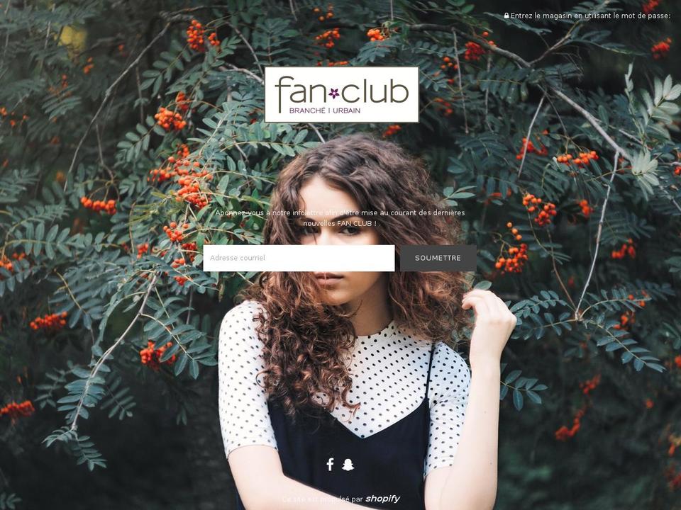 boutiquefanclub.ca shopify website screenshot