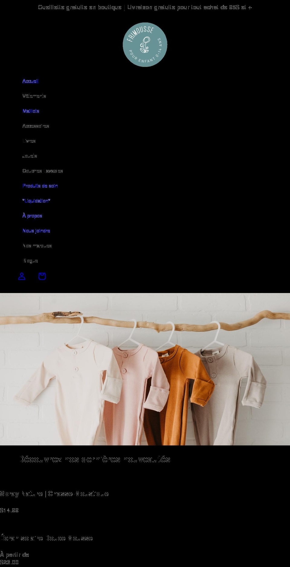boutiquefrimousse.com shopify website screenshot
