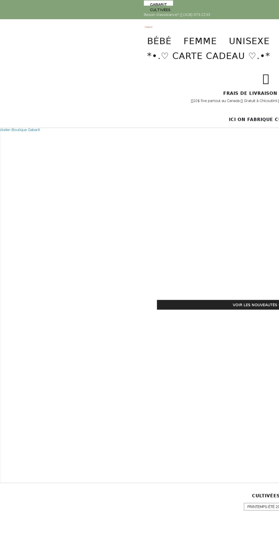 boutiquegabarit.com shopify website screenshot