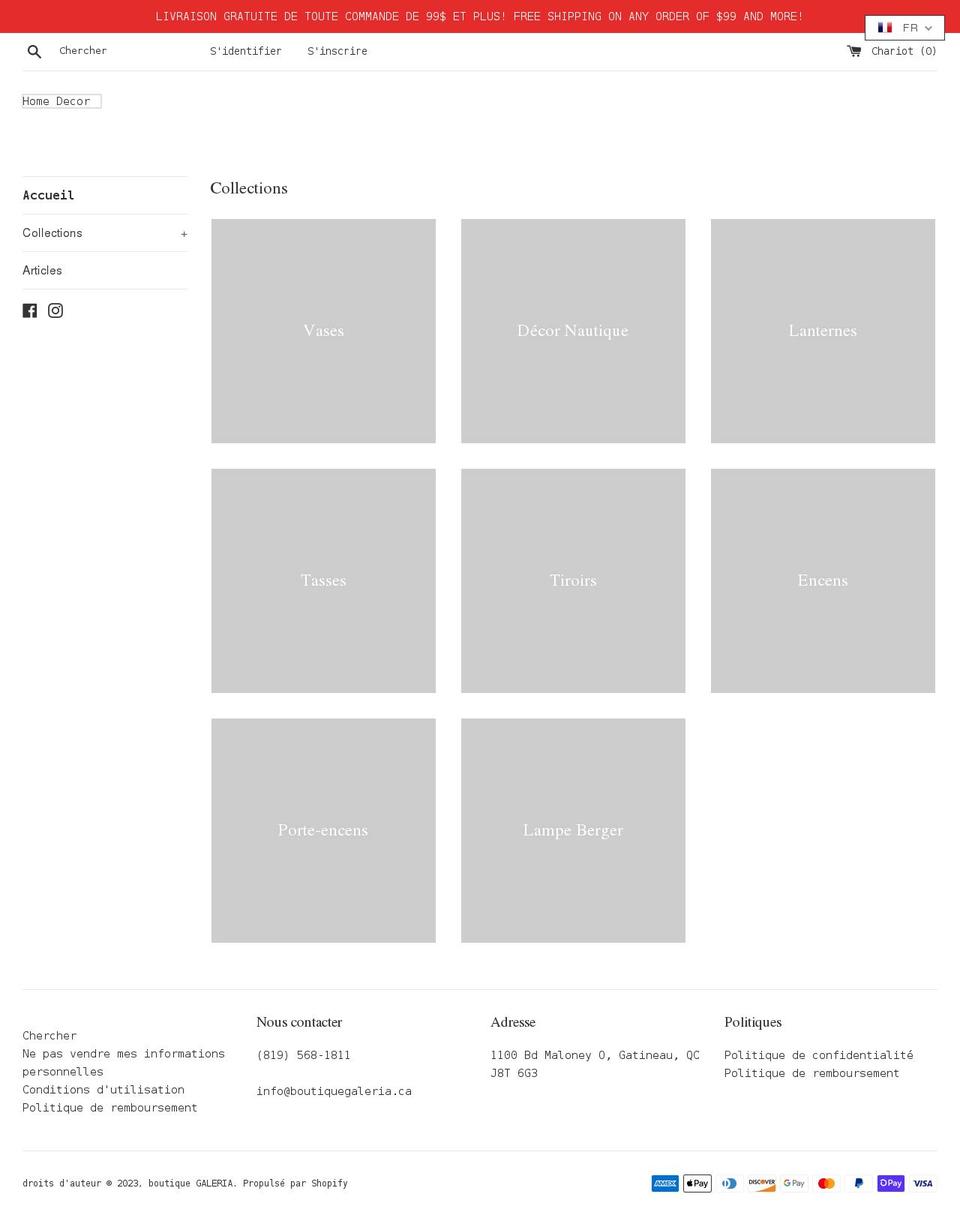 boutiquegaleria.ca shopify website screenshot