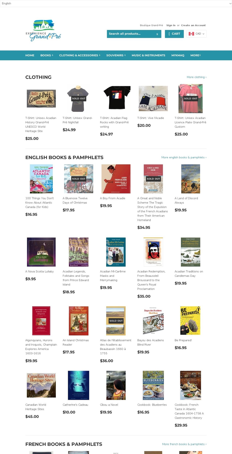 boutiquegrandpre.ca shopify website screenshot