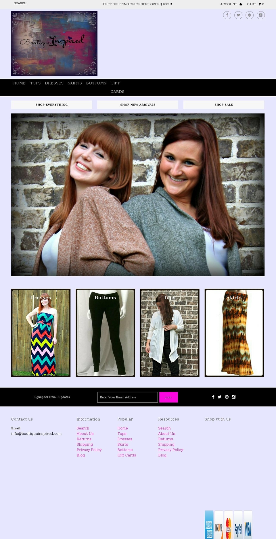 boutiqueinspired.com shopify website screenshot