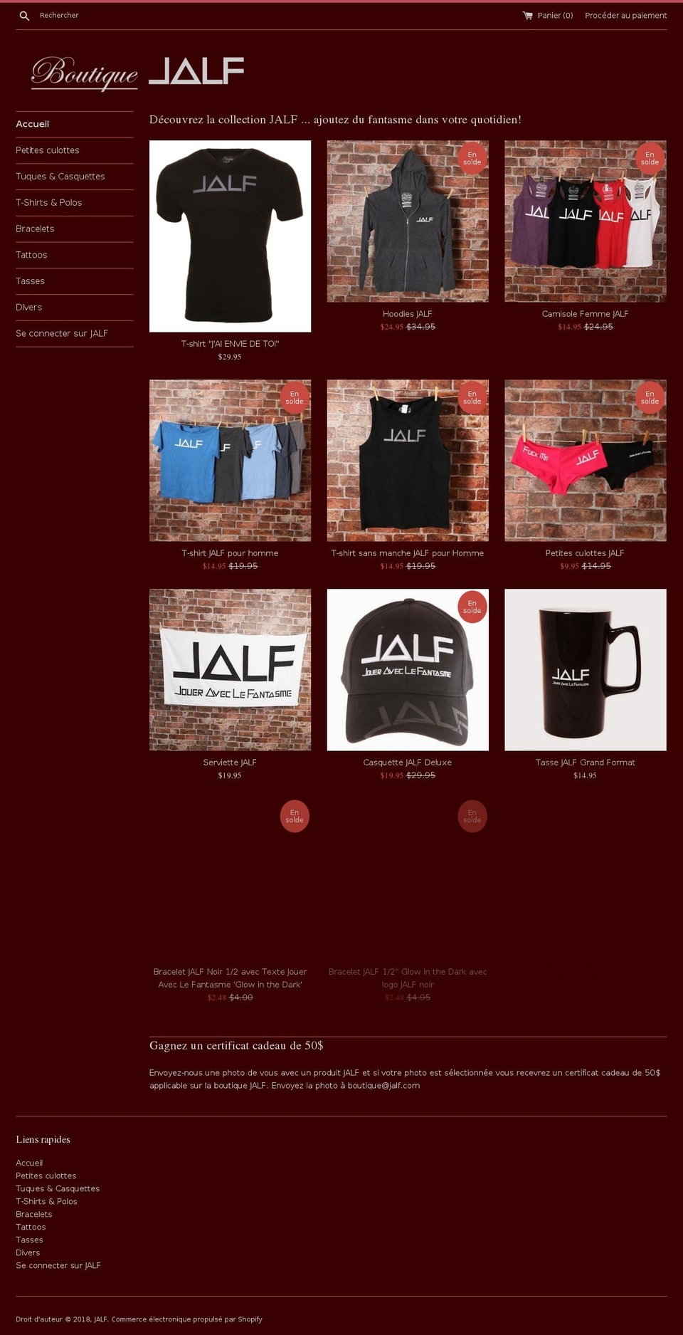 boutiquejalf.com — Shopify storefront screenshot