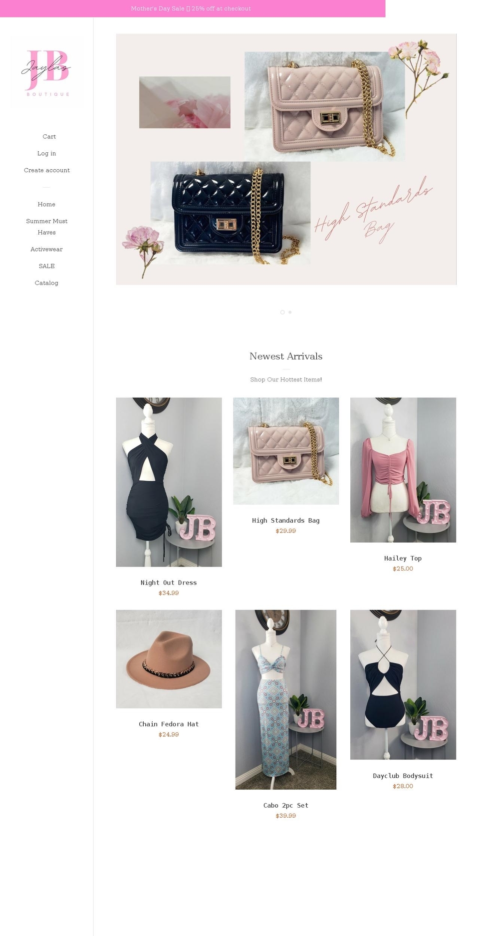 boutiquejayla.com shopify website screenshot