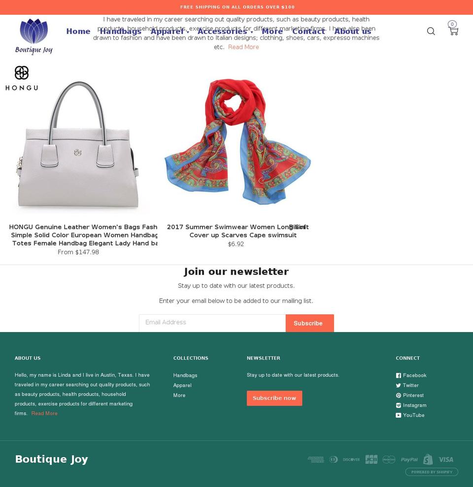 boutiquejoy.com — Shopify storefront screenshot