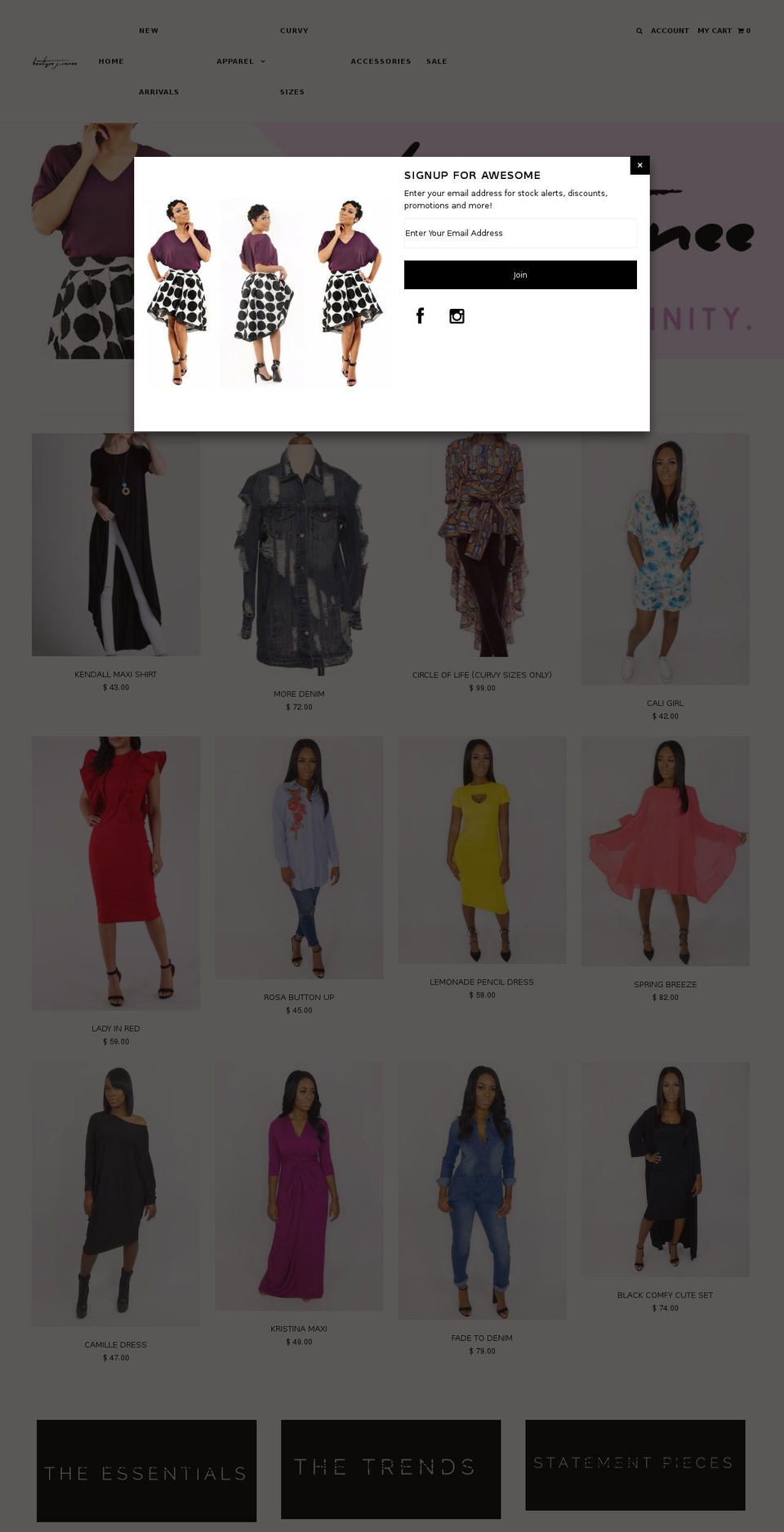 boutiquejrenee.com shopify website screenshot
