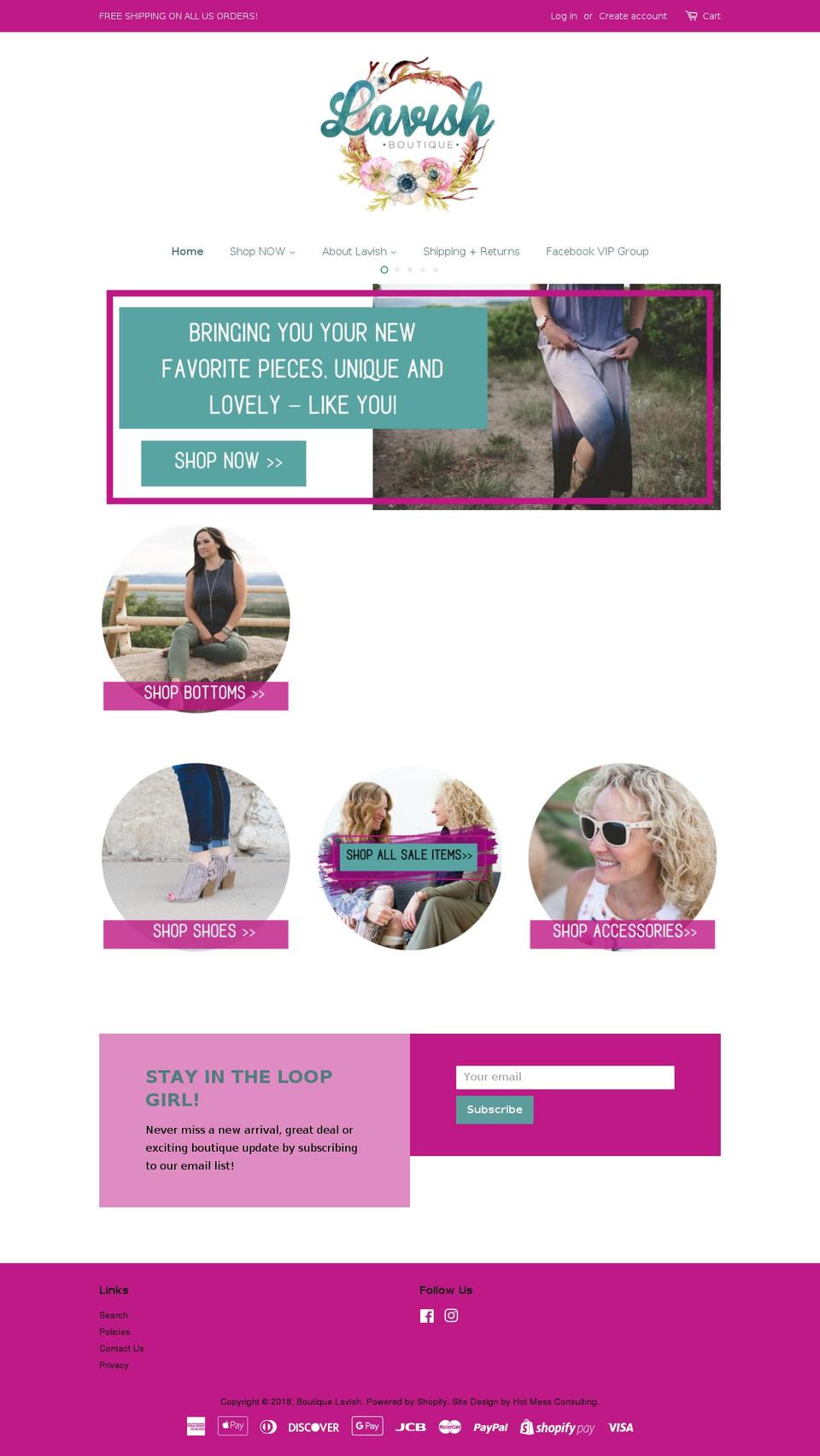 boutiquelavish.com — Shopify storefront screenshot