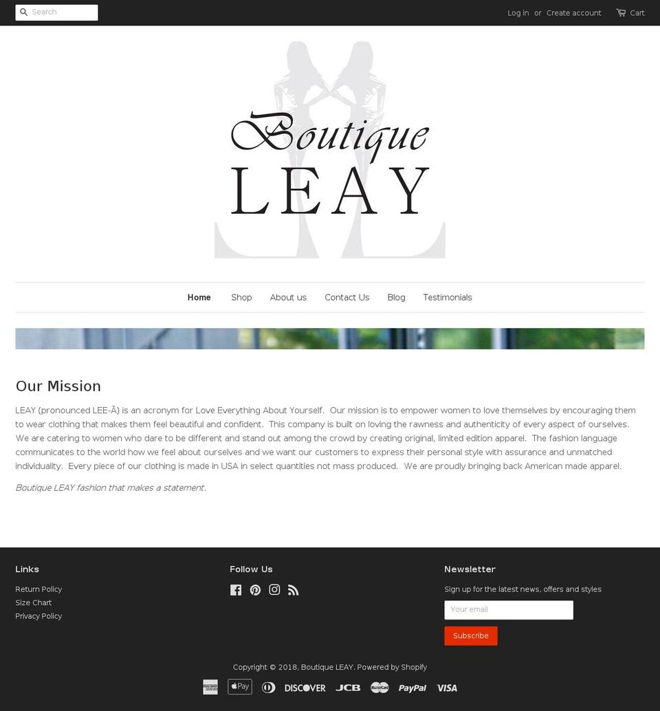 boutiqueleay.com — Shopify storefront screenshot
