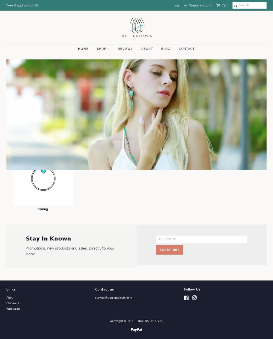 boutiquelovin.com shopify website screenshot