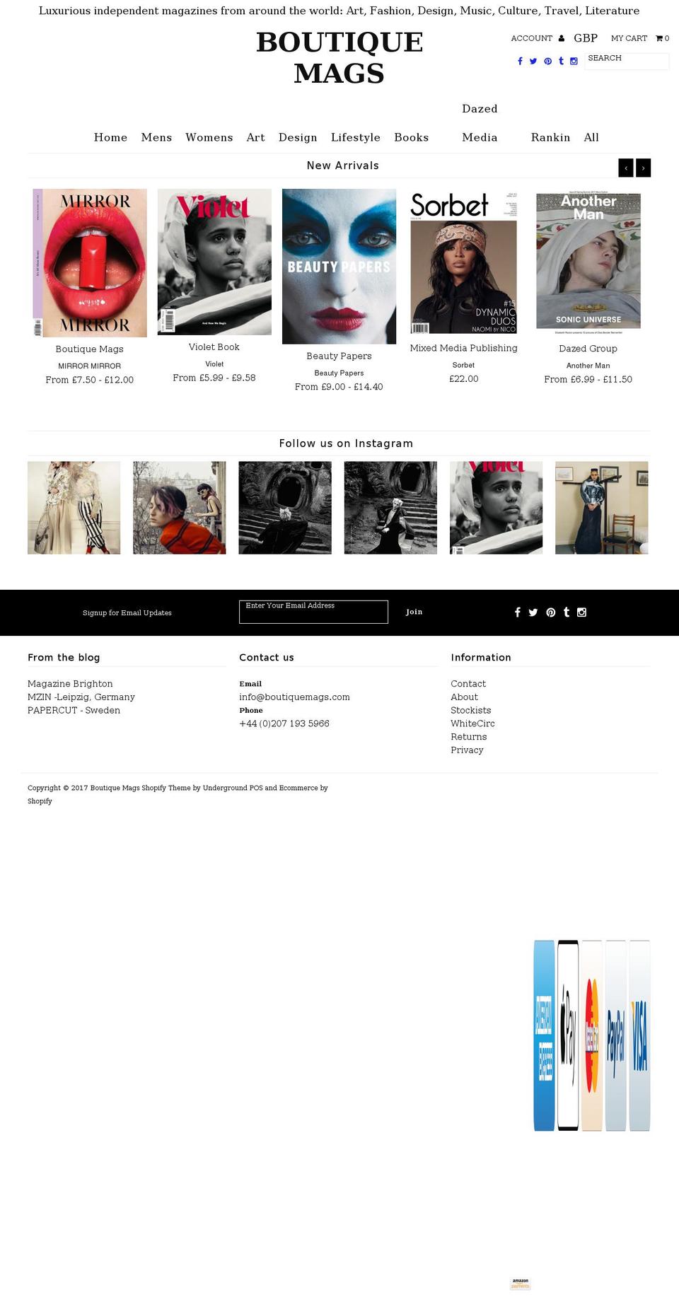 boutiquemags.net shopify website screenshot