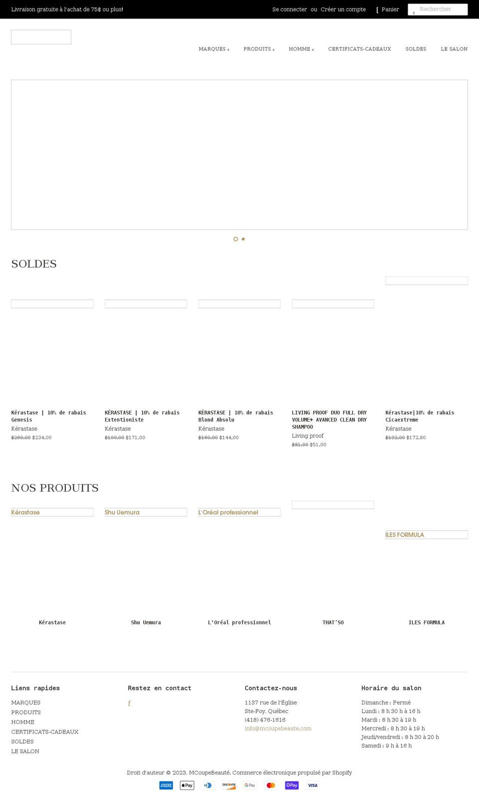 boutiquemcoupe.com shopify website screenshot