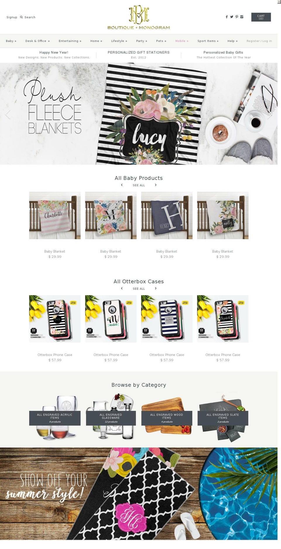 boutiquemonogram.com shopify website screenshot