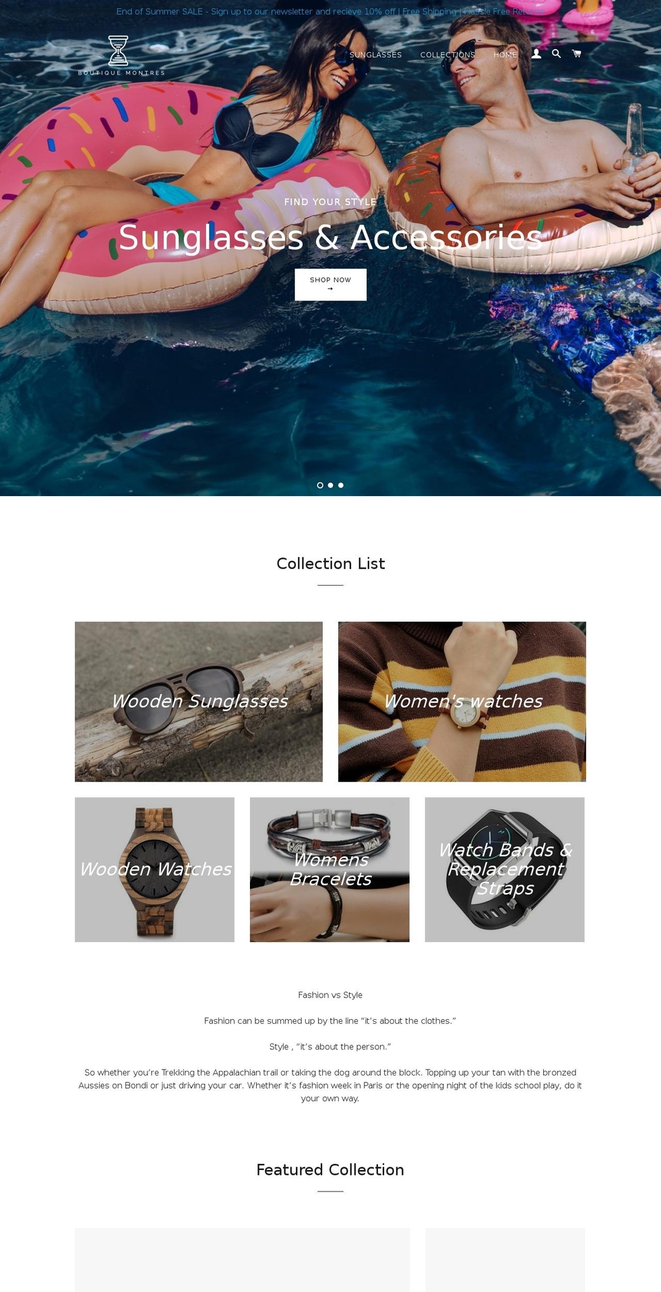 boutiquemontres.com — Shopify storefront screenshot