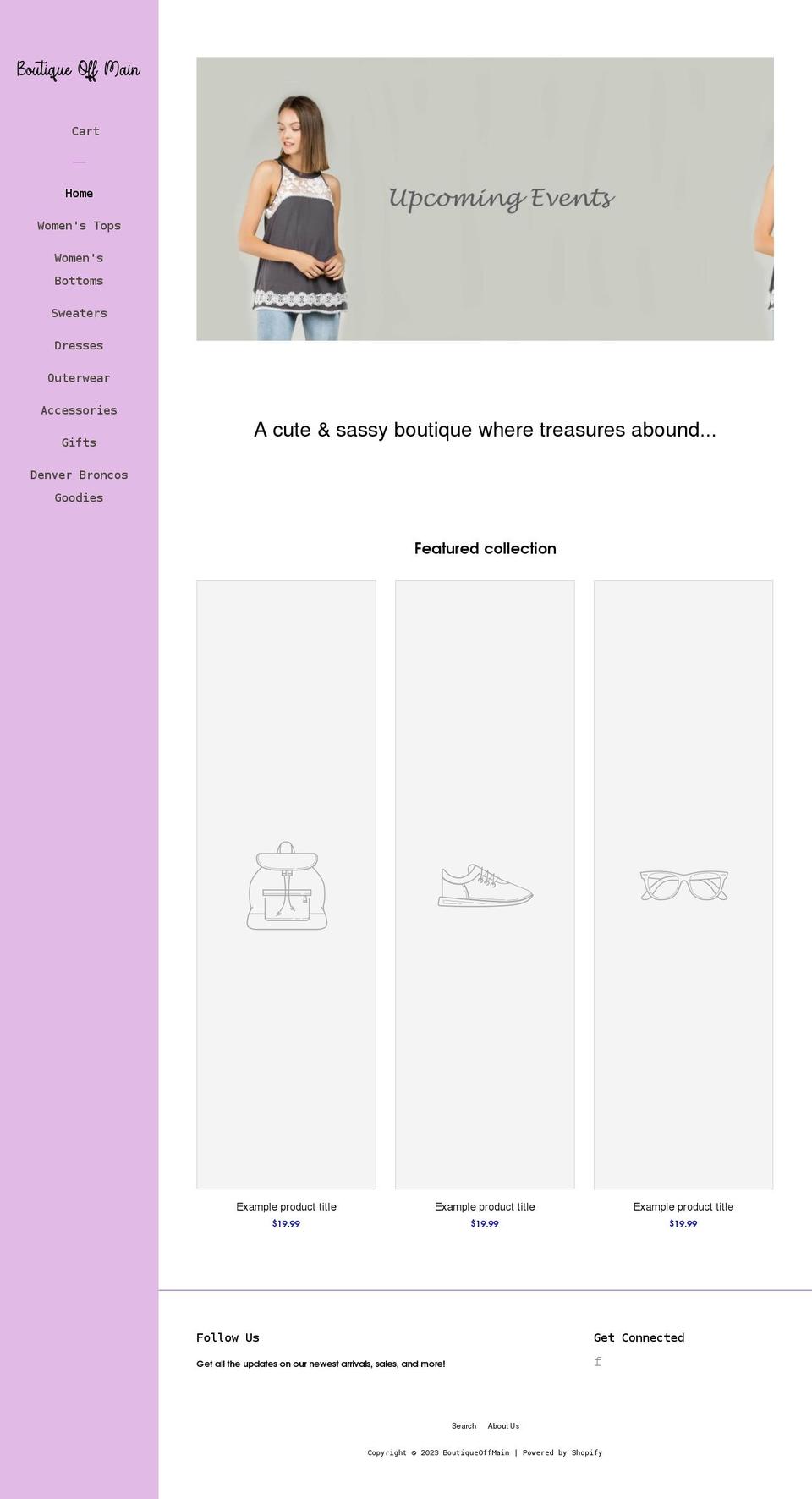 boutiqueoffmain.com shopify website screenshot