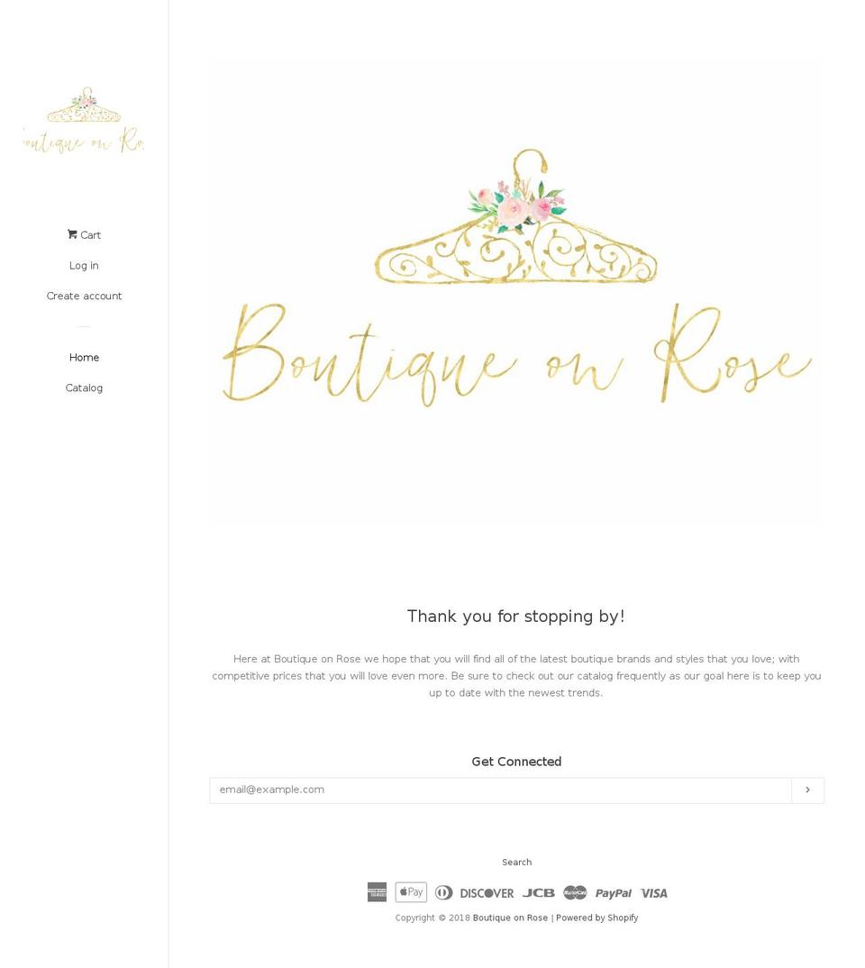 boutiqueonrose.com — Shopify storefront screenshot