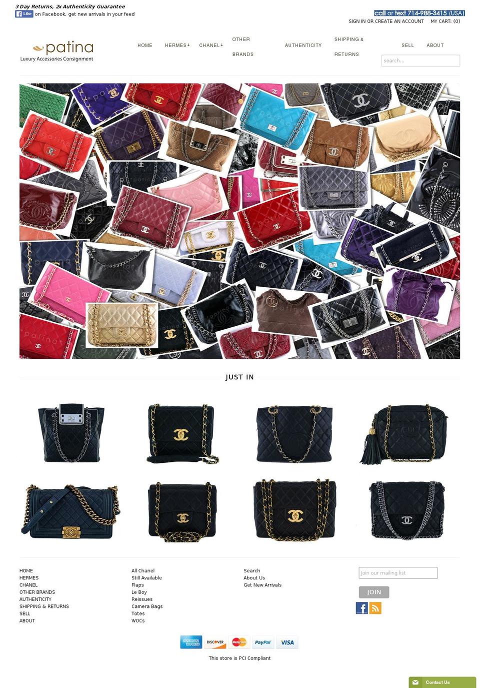 boutiquepatina.com shopify website screenshot