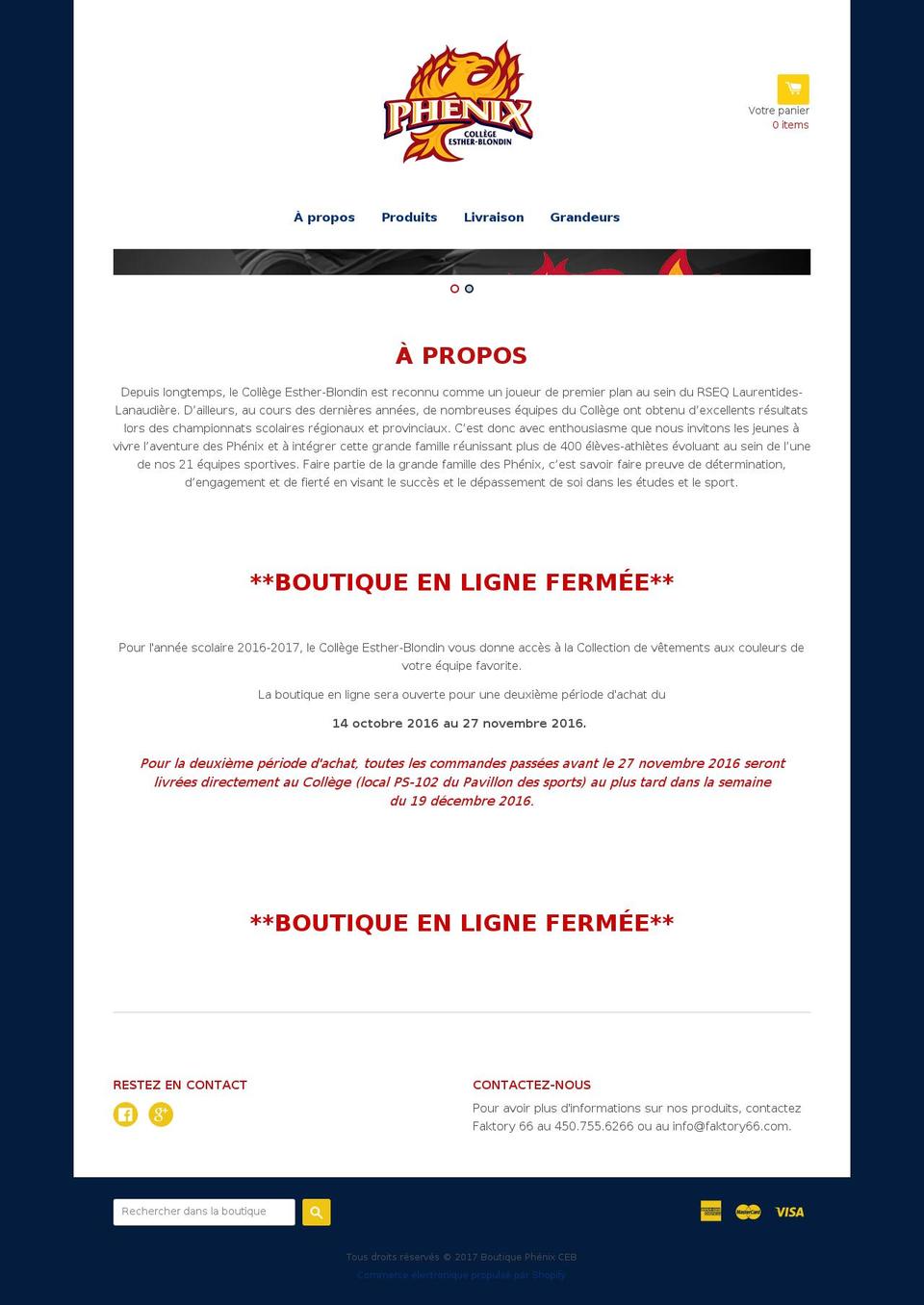 boutiquephenix.com shopify website screenshot