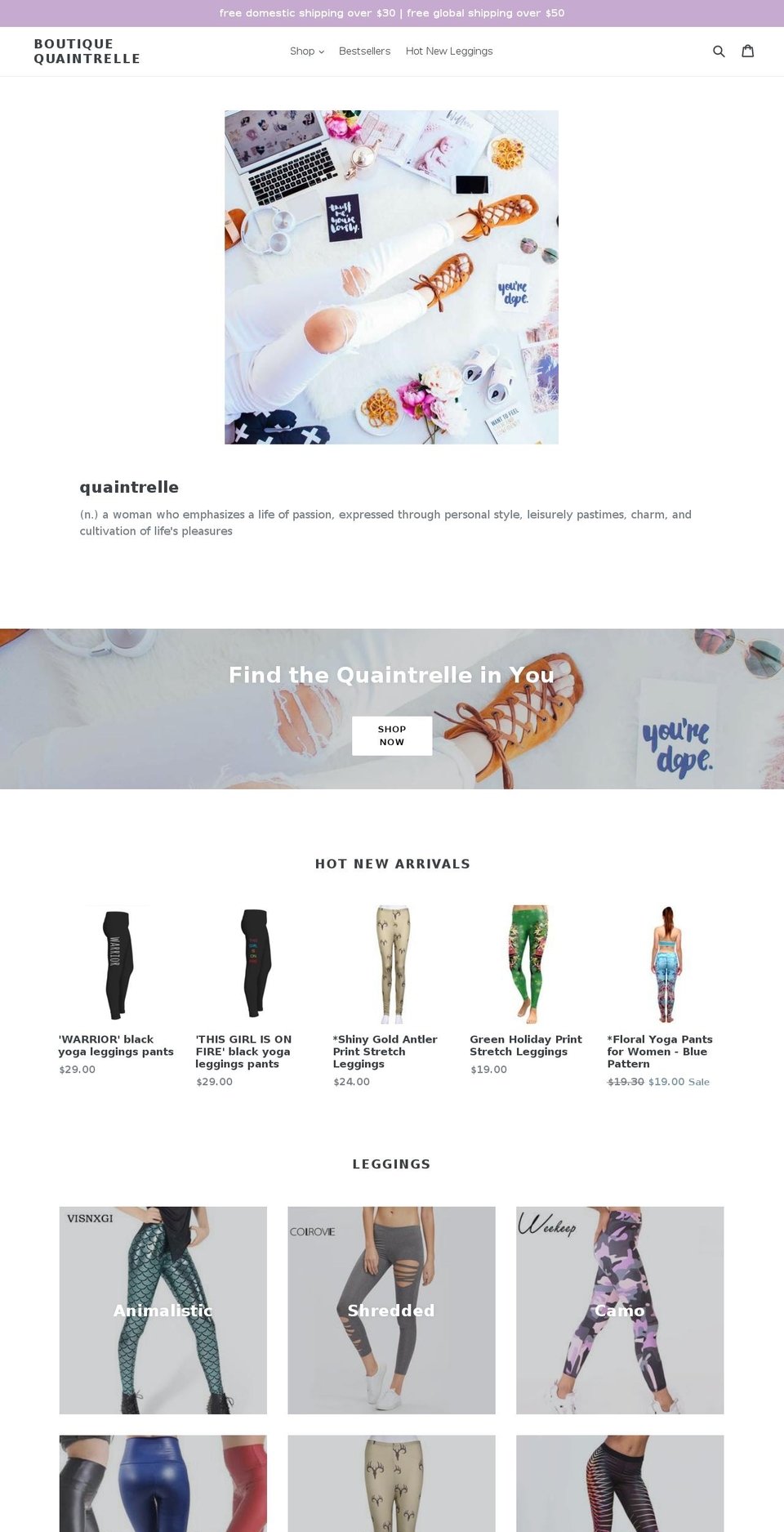 boutiqueq.com — Shopify storefront screenshot