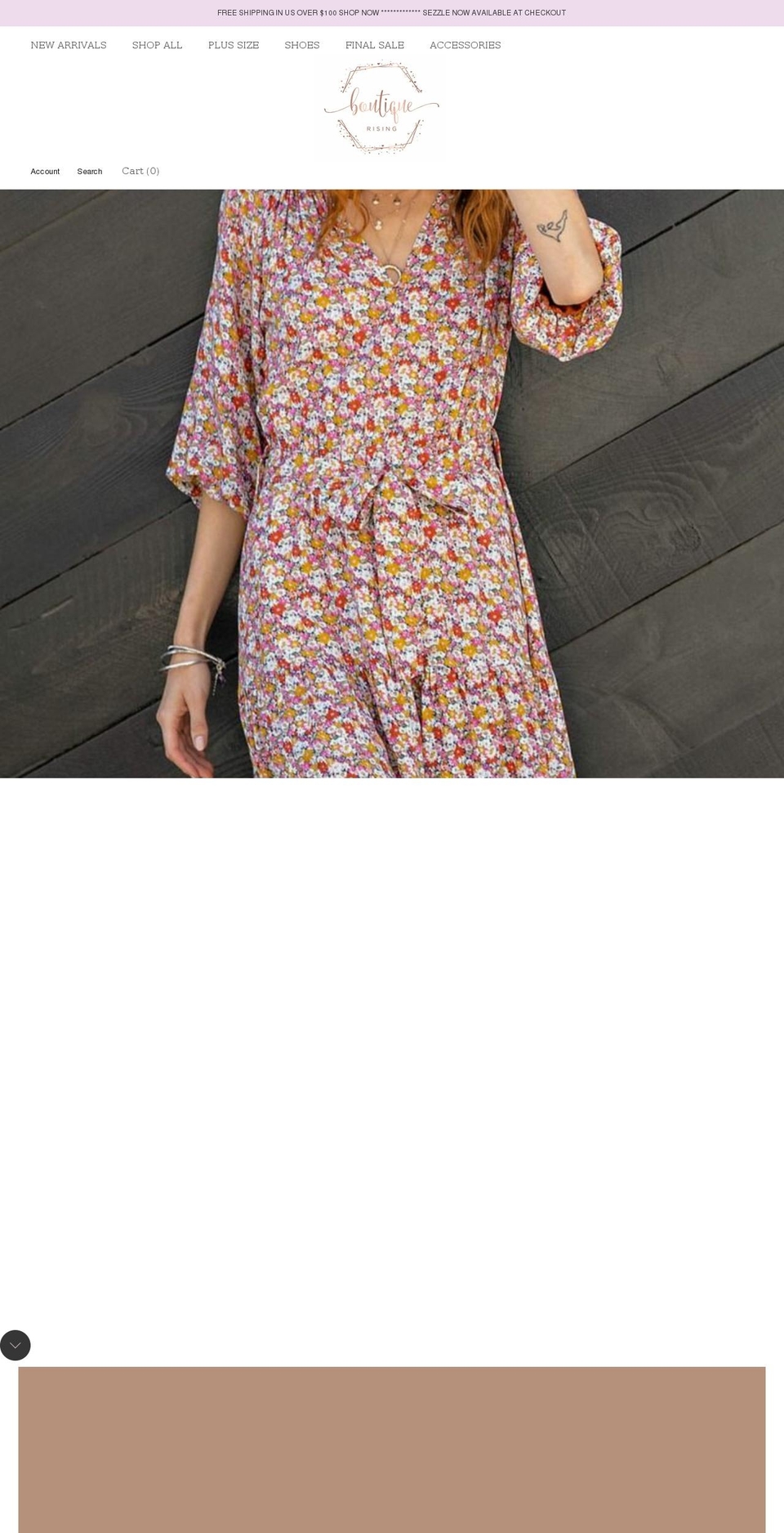 boutiquerising.com shopify website screenshot