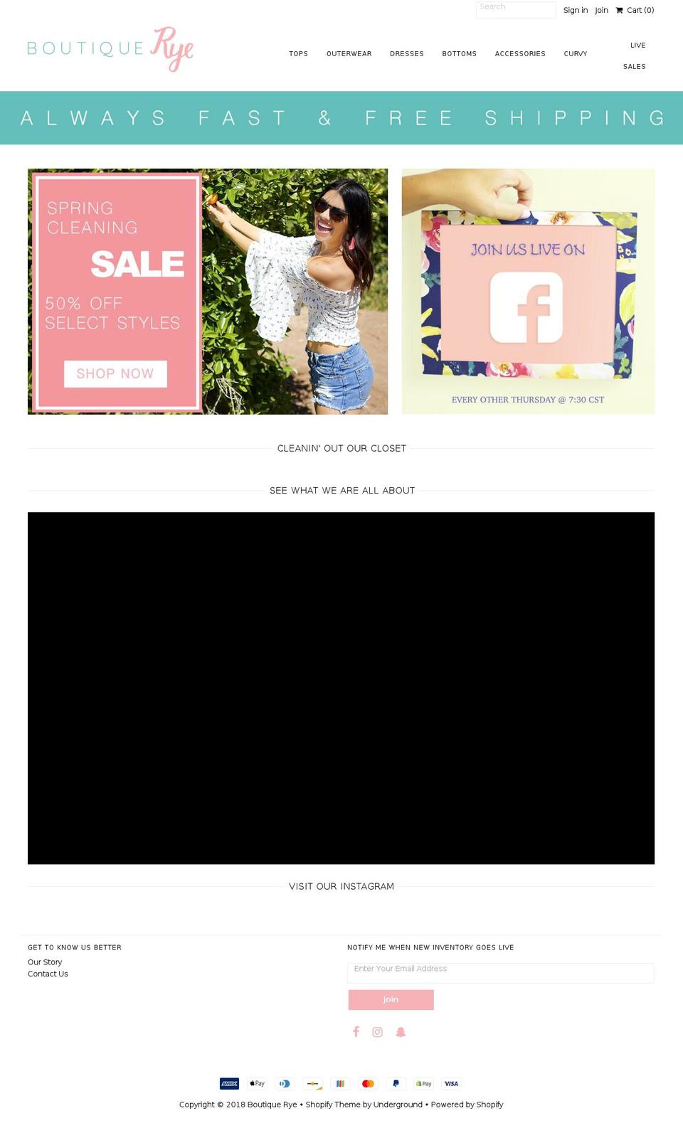 boutiquerye.com — Shopify storefront screenshot