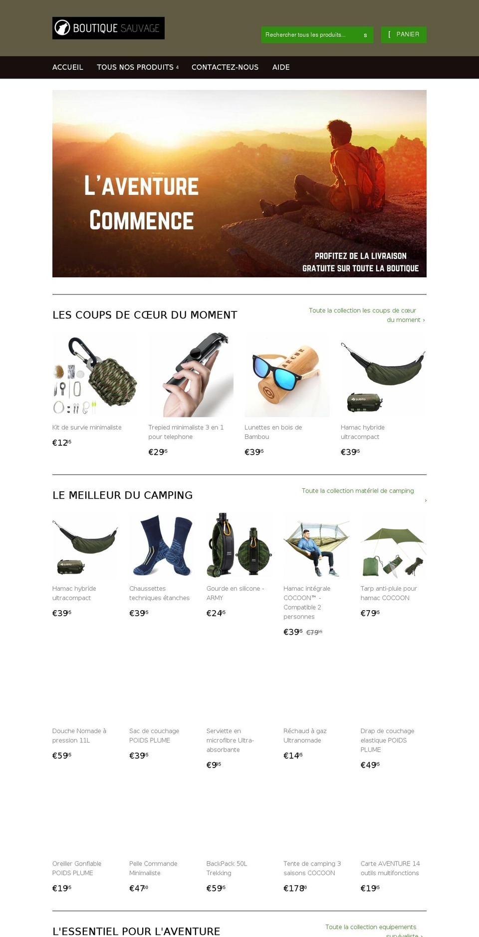 boutiquesauvage.fr shopify website screenshot