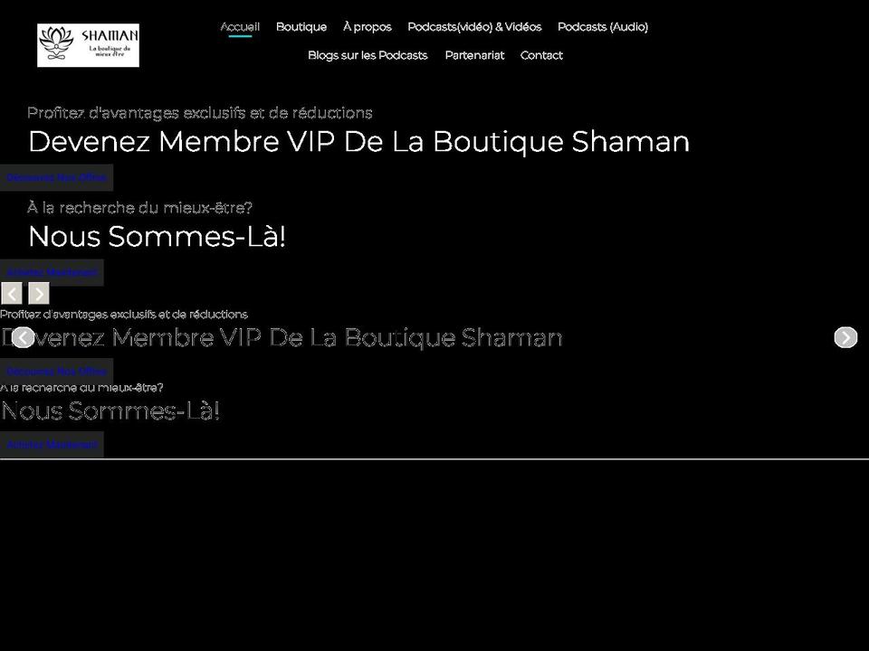 boutiqueshaman.com shopify website screenshot