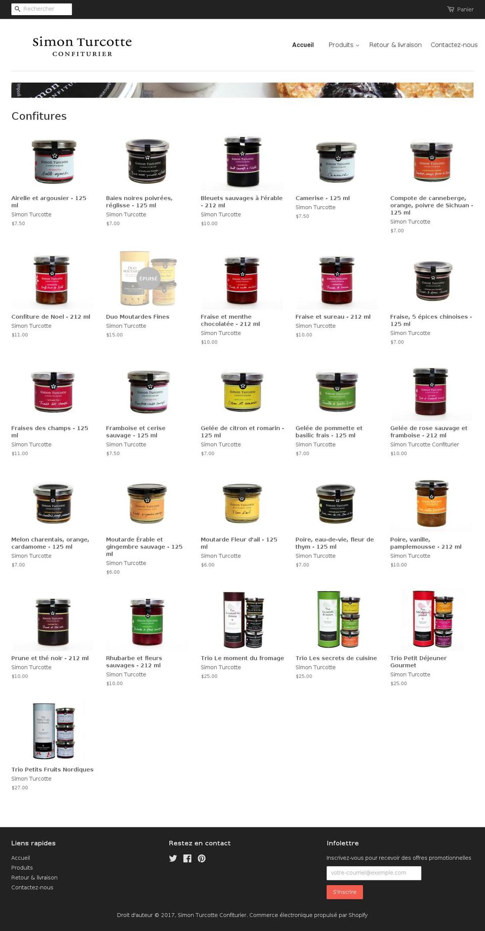 boutiquesimonturcotte.com shopify website screenshot