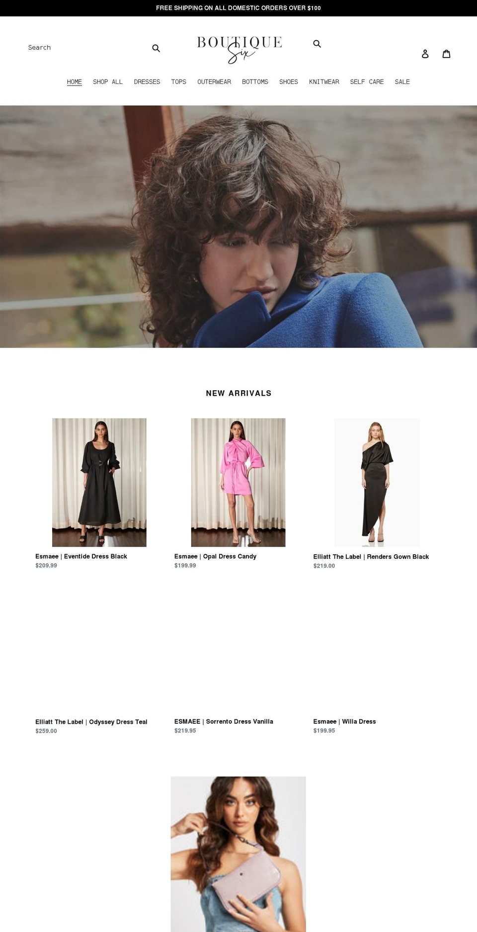 boutiquesix.com.au shopify website screenshot