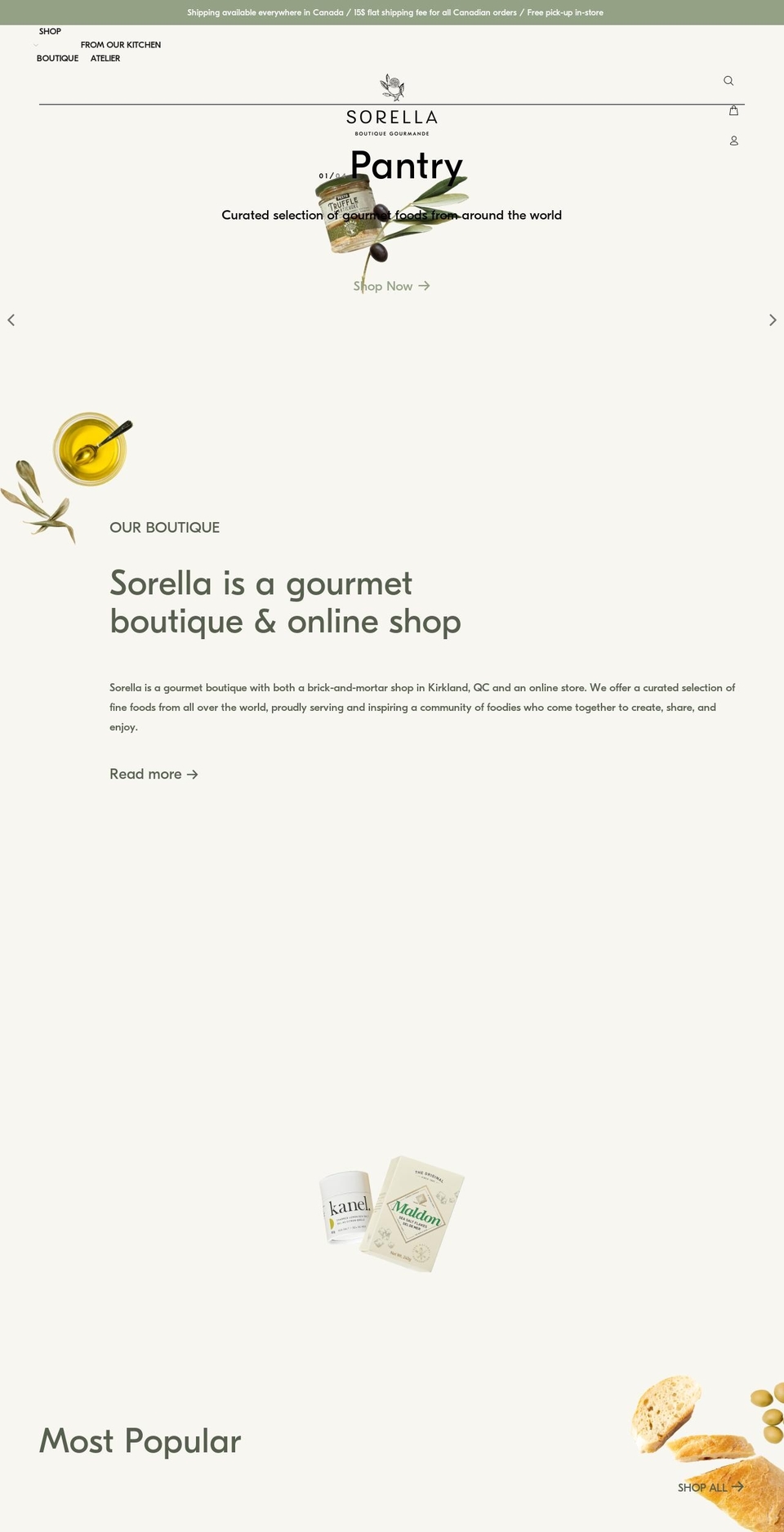 boutiquesorella.com shopify website screenshot