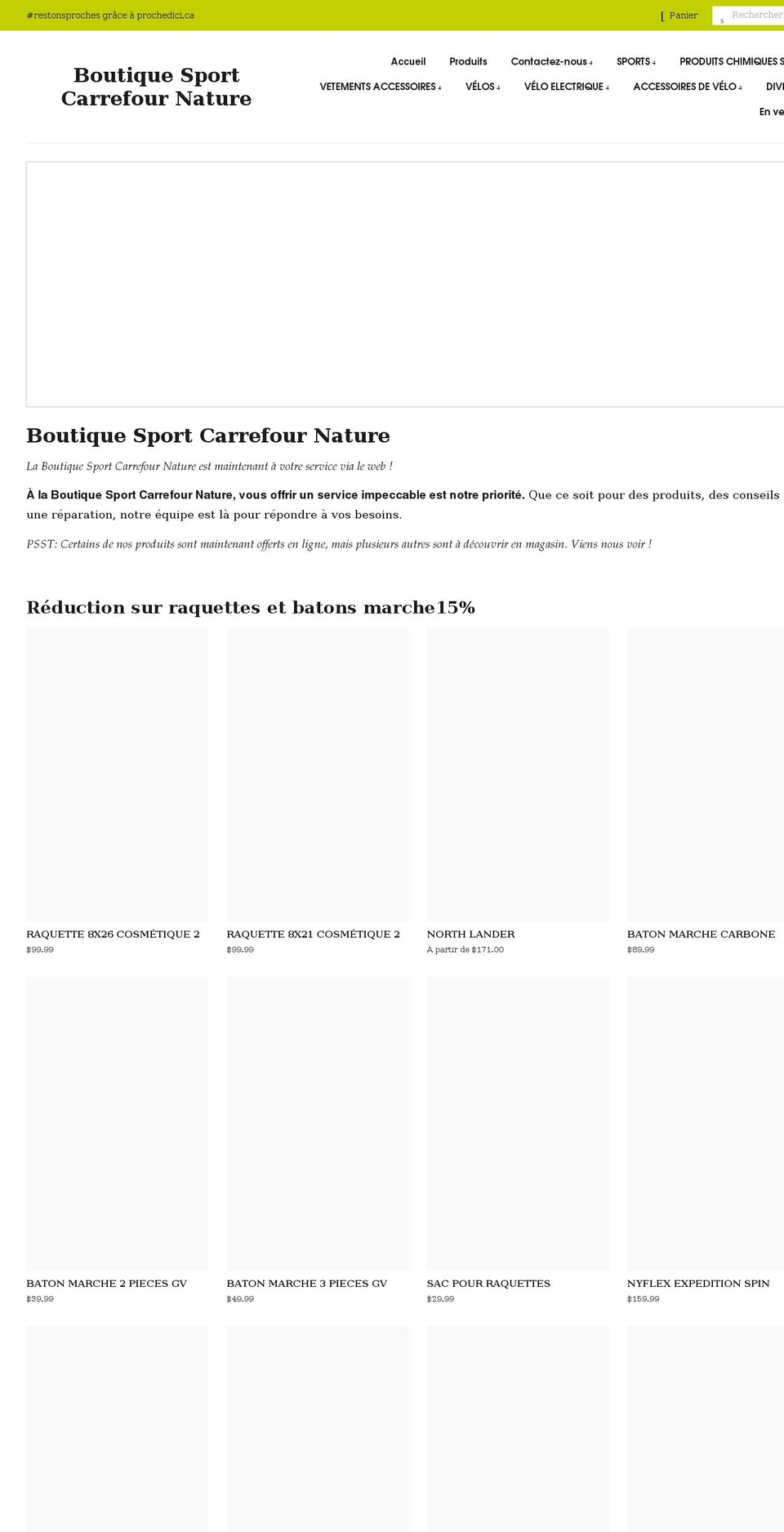 boutiquesportcarrefournature.com shopify website screenshot