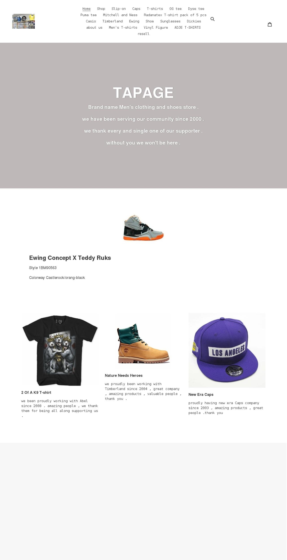 boutiquetapage.com shopify website screenshot
