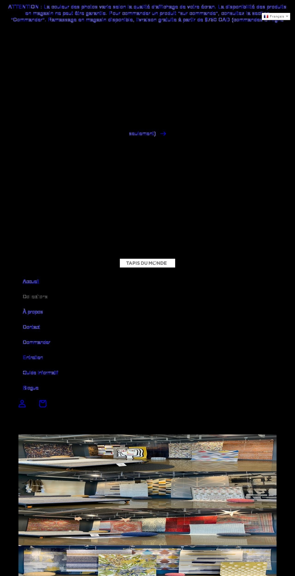 boutiquetapisdumonde.ca shopify website screenshot