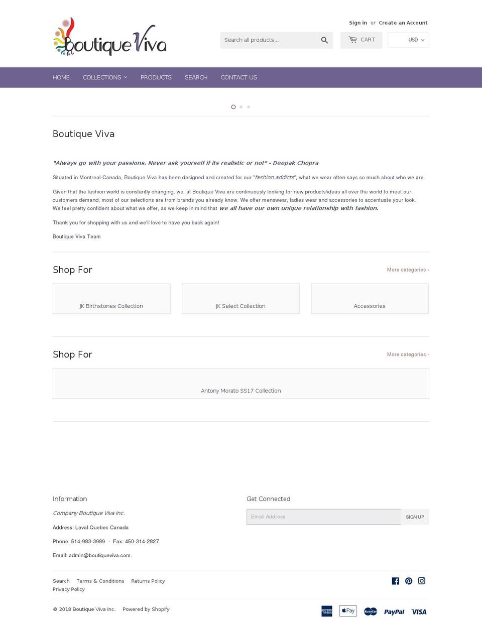 boutiqueviva.com — Shopify storefront screenshot