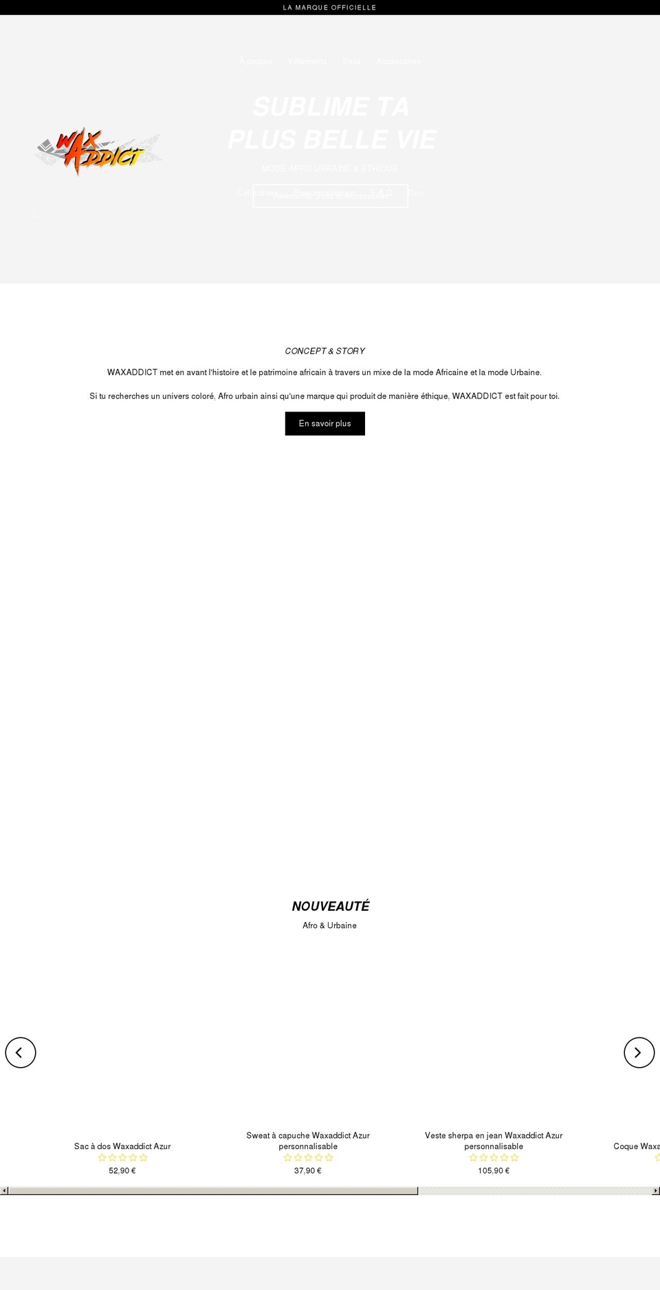 boutiquewaxaddict.com shopify website screenshot