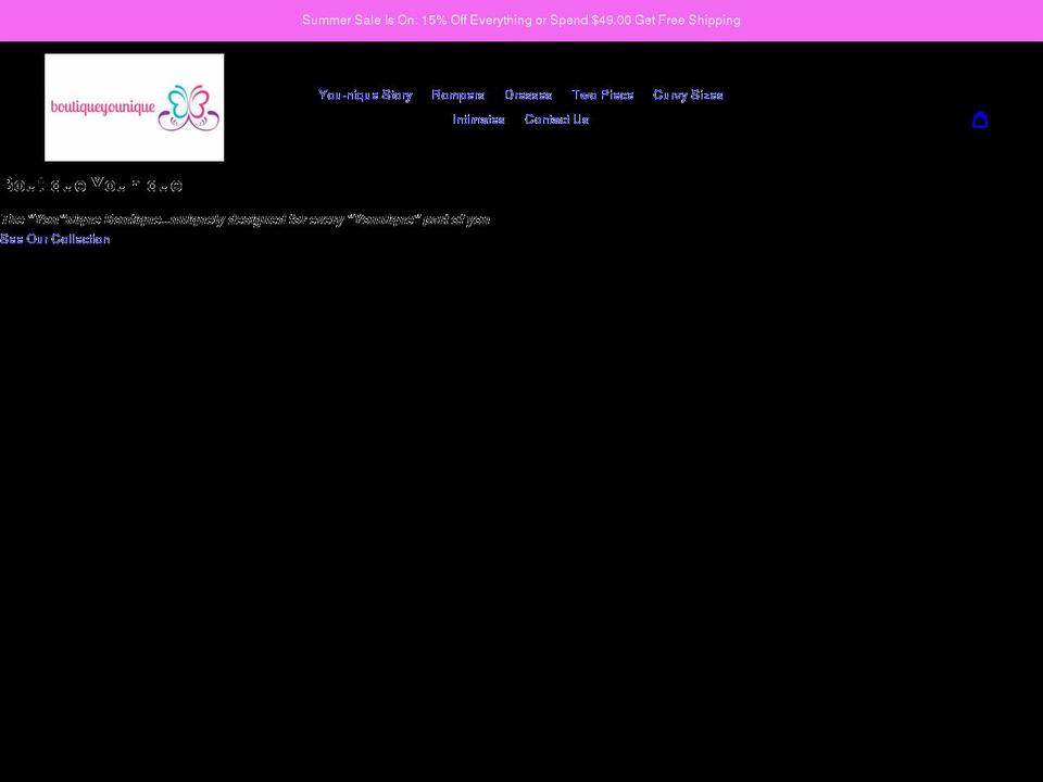 boutiqueyounique.com shopify website screenshot