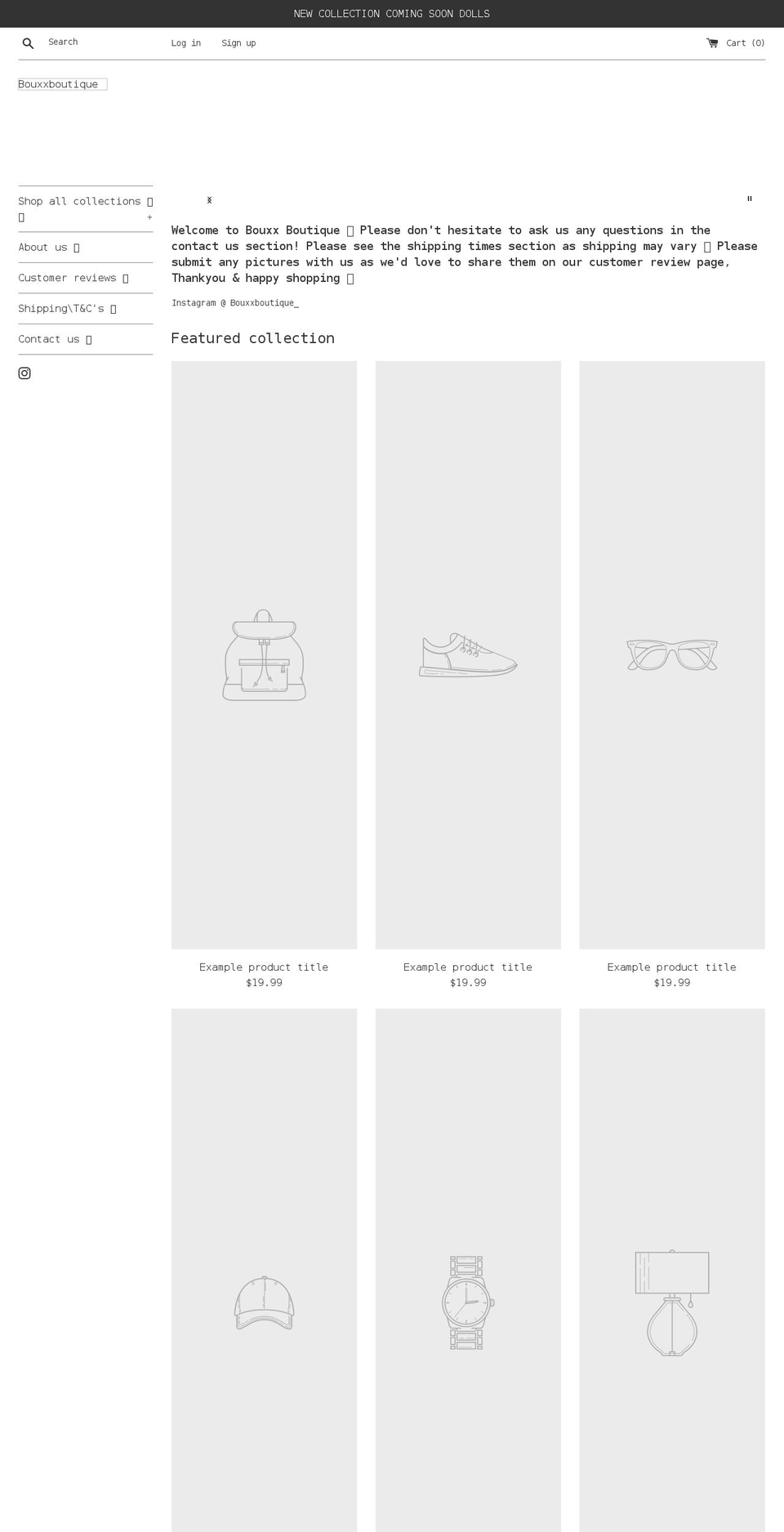 bouxxboutique.com shopify website screenshot