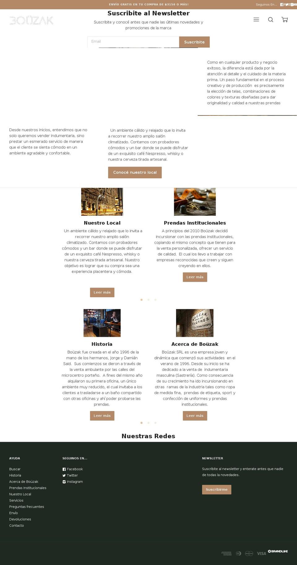 bouzak.com shopify website screenshot