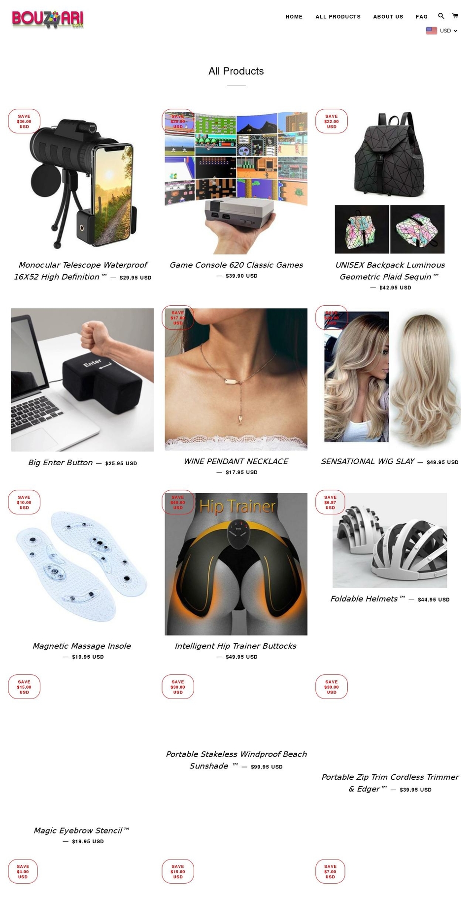 bouzari.com — Shopify storefront screenshot
