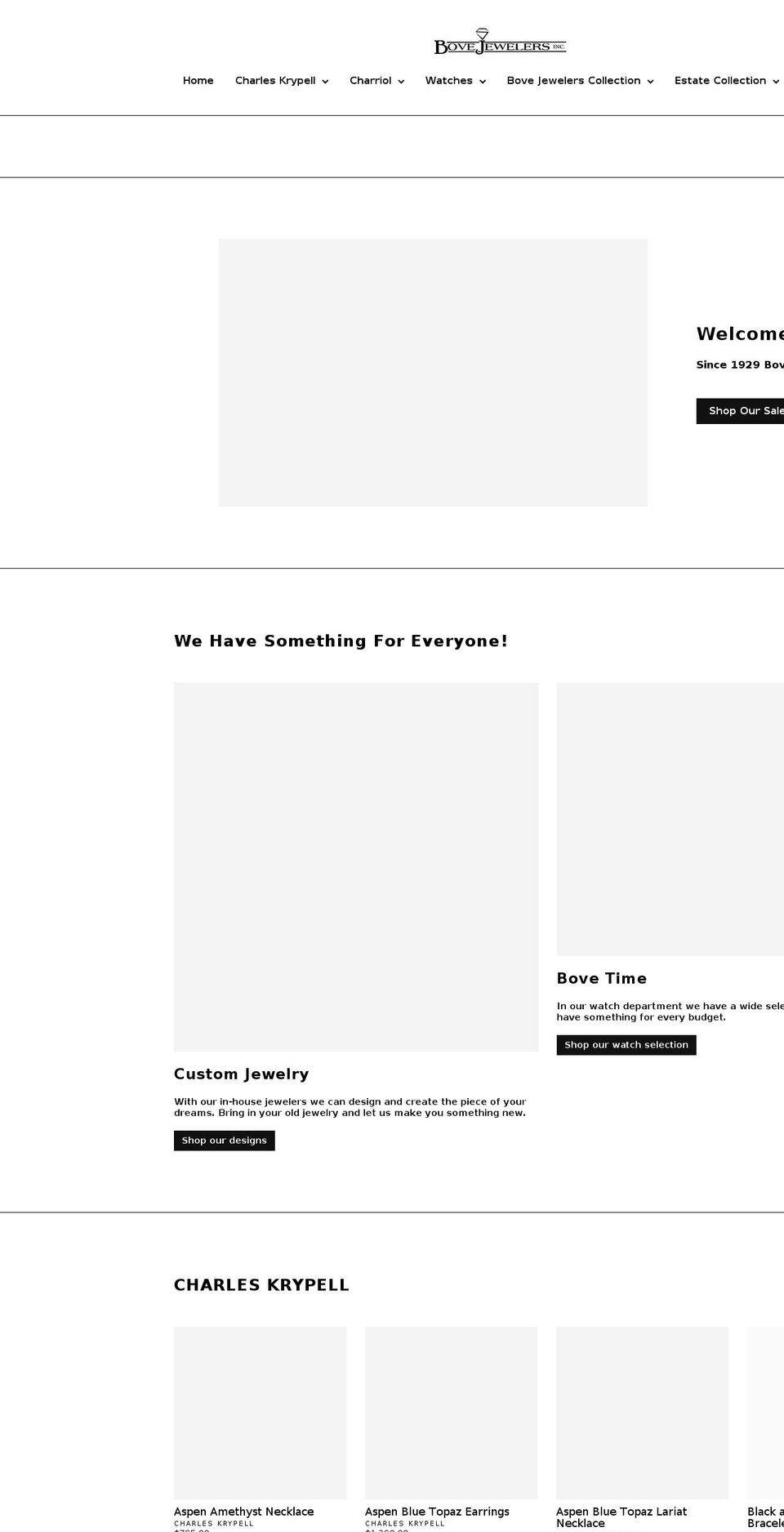 bovejewelers.com shopify website screenshot