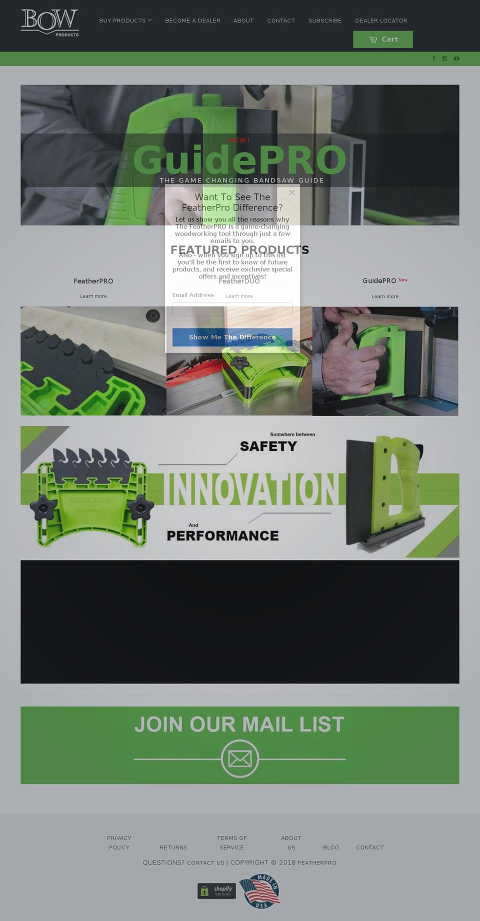 bow-products.com — Shopify storefront screenshot