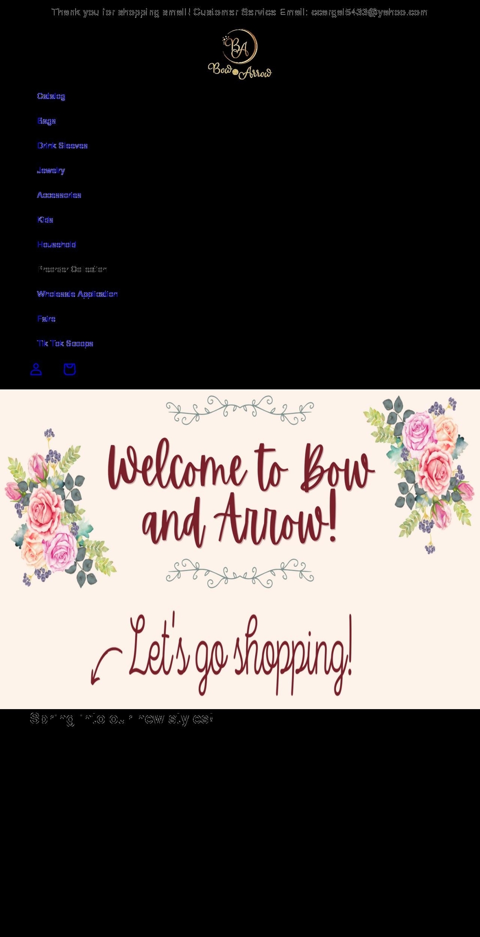 bowandarrow.shopping shopify website screenshot