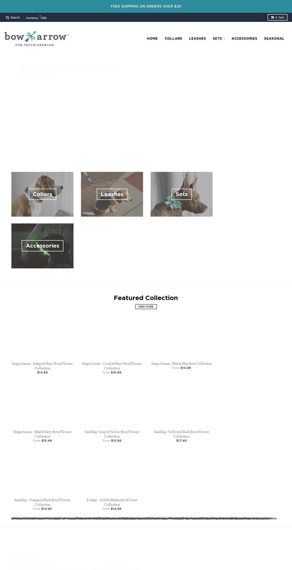 bowandarrowpet.com shopify website screenshot